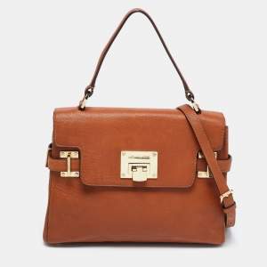MICHAEL Michael Kors Brown Leather Astrid Top Handle Bag