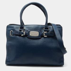 Pre Owned MICHAEL Michael Kors Blue Leather Large Hamilton Satchel