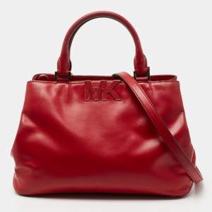 MICHAEL Michael Kors Red Leather Medium Florence  Satchel