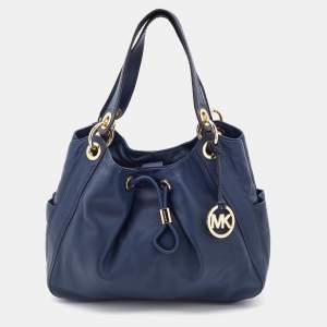MICHAEL Michael Kors Blue Leather Ludlow Drawstring Shoulder Bag