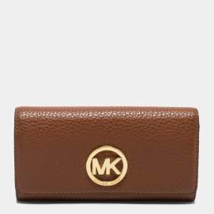 MICHAEL Michael Kors Brown Leather Fulton Flap Continental Wallet