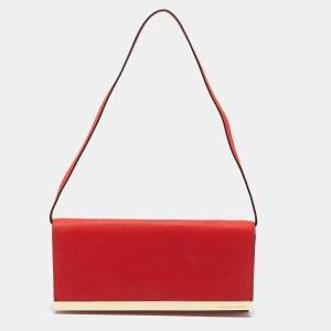 MICHAEL Michael Kors Red Leather Tilda Clutch Bag