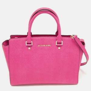 MICHAEL Michael Kors Fuchsia Leather Large Selma Tote