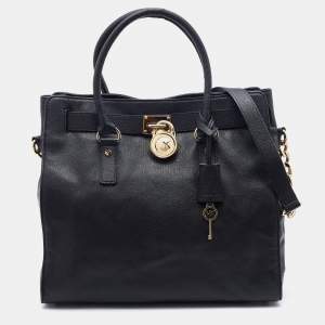 MICHAEL Michael Kors Black Leather Hamilton Tote