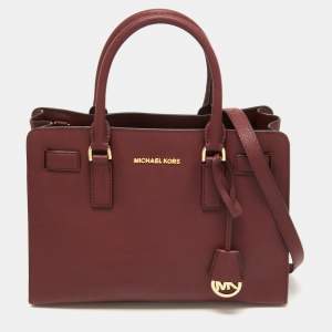 MICHAEL Michael Kors Burgundy Leather Medium East West Dillon Tote