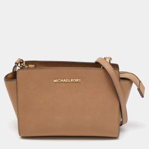 MICHAEL Michael Kors Beige Leather Small Selma Crossbody Bag