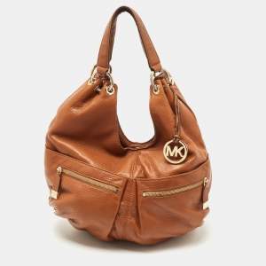 Pre Owned Michael Kors Brown Soft Leather Large Layton Hobo