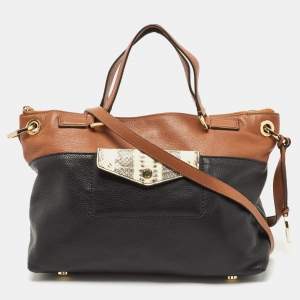 MICHAEL Michael Kors Brown /Black Leather Mira Top Handle Bag