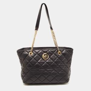 MICHAEL Michael Kors Black Quilted Leather Fulton Large Tote