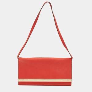 MICHAEL Michael Kors Red Leather Tilda Clutch Bag