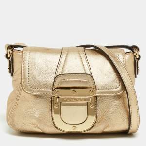 MICHAEL Michael Kors Gold Leather Bridgette Crossbody Bag