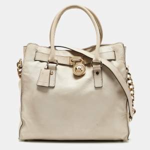 MICHAEL Michael Kors Light Beige Leather Large Hamilton North South Tote