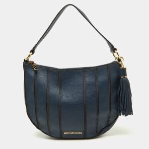 Pre Owned MICHAEL Michael Kors Blue Leather and Canvas Hobo