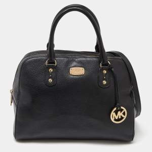 MICHAEL Michael Kors Black Leather Dome Satchel