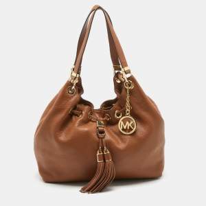 MICHAEL Michael Kors Brown Leather Camden Drawstring Hobo