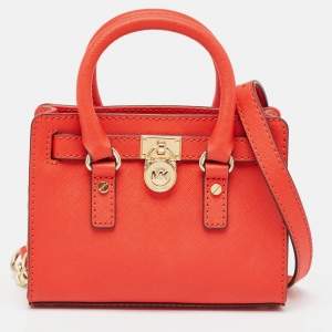 MICHAEL Michael Kors Orange Saffiano Leather Mini Hamilton Crossbody Bag