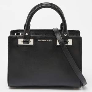 Pre Owned MICHAEL Michael Kors Black Leather Quinn Tote
