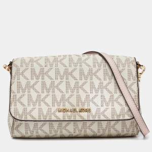 MICHAEL Michael Kors Ivory Signature Coated Canvas Crossbody Bag