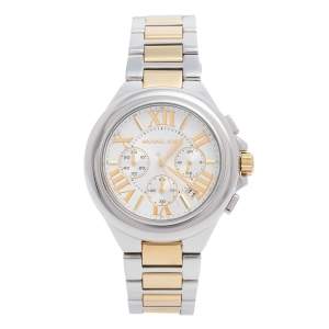 Pre Owned Michael Kors Silver Two Tone Stainless Steel Camille MK5653 Women's Wristwatch 43 mm