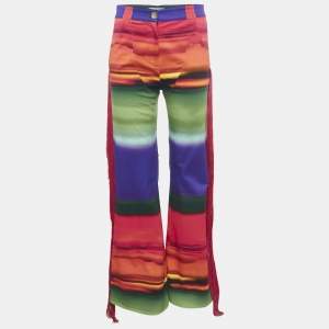 Mirae Multicolor Printed Cotton Fringed Trousers S