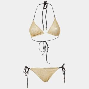 Missoni Mare Gold Lurex Knit Bikini Set S