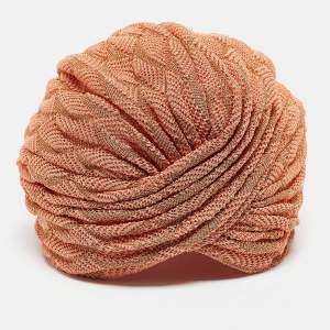 Missoni Light Orange Lurex Knit Turban 