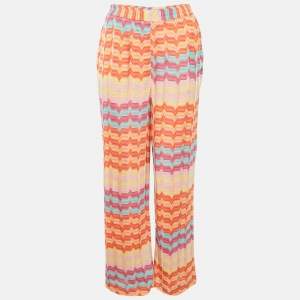 Missoni Mare Multicolor Chevron Knit Wide Leg Trousers M