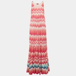 Missoni Mare Multicolor Patterned Knit Sleeveless Cover-Up Maxi Dress L
