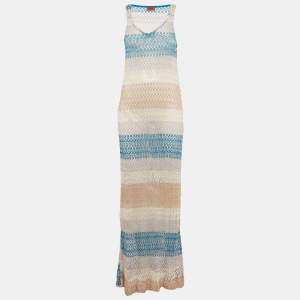Missoni Mare Multicolor Patterned Knit Sleeveless Maxi Dress L