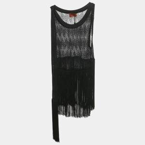 Pre Owned Missoni Mare Black Knit Fringed Top S