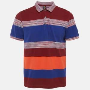 مملوكة مسبقًا Missoni Mare Multicolor Striped Cotton Knit Polo T-Shirt XL