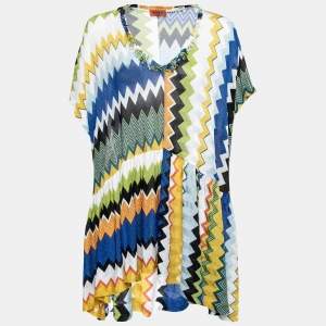 Missoni Mare Multicolor Textured Knit Kimono Kaftan Dress M