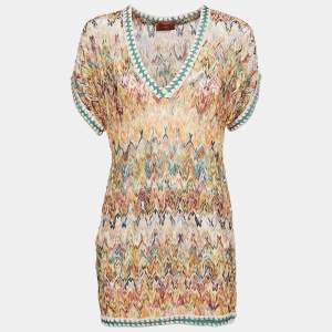 Missoni Mare Multicolor Patterned Knit V Neck Top S