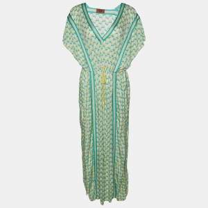 Missoni Mare Yellow & Green Knit Side Slit Detail Dress S