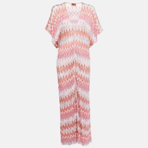 Missoni Mare Multicolor Patterned Knit Front Slit Maxi Dress L