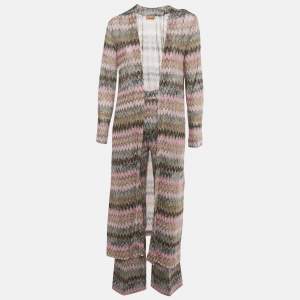 مملوكة مسبقًا Missoni Pink Zig Zag Lurex Knit Set S