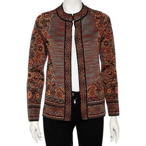 Pre Owned Missoni Multicolored Floral Patterned Knit Jacket S