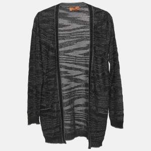 Missoni Black Patterned Lurex Knit Cardigan S