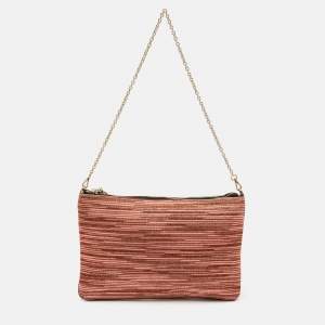 Missoni Multicolor Lurex Fabric Stripe Chain Clutch