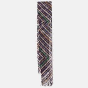 Missoni Multicolor Zig Zag Pattern Lurex Knit Stole 