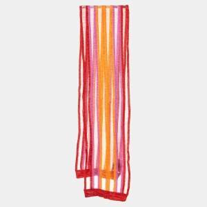 Missoni Red/Yellow Striped Cotton Knit Stole