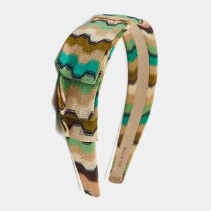 Missoni Multicolor Pleated Knit Head Band