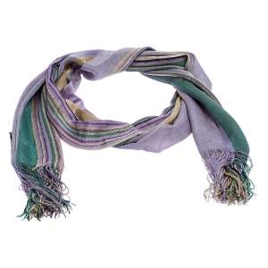 Pre Owned Missoni Multicolor Striped Knit Scarf