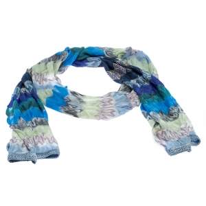 Pre Owned Missoni Multicolor Flame Knit Stole