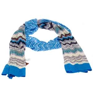 Pre Owned Missoni Multicolor Jacquard Pointelle Knit Scarf