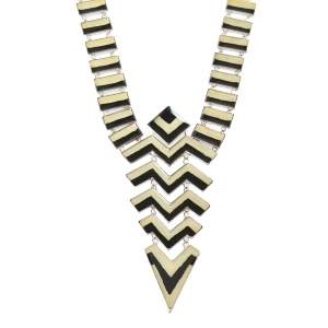 Missoni Enamel Silver Tone Geometric Shaped Long Necklace