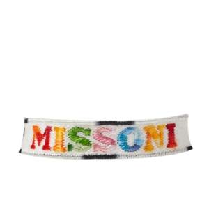 Missoni White Canvas Logo Embroidered Friendship Bracelet