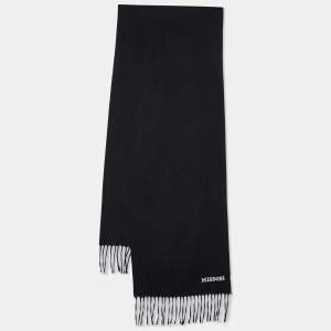 Pre Owned Missoni Black Polyester Fringed Scarf