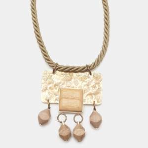 Missoni Resin Pendant Gold Tone Choker Necklace