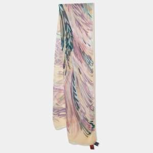 Pre Owned Missoni Pink Printed Silk Chiffon Stole